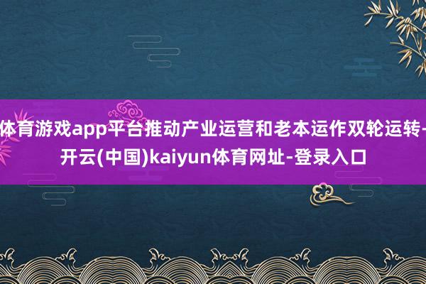 体育游戏app平台推动产业运营和老本运作双轮运转-开云(中国)kaiyun体育网址-登录入口