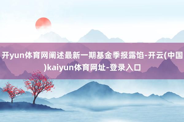 开yun体育网阐述最新一期基金季报露馅-开云(中国)kaiyun体育网址-登录入口