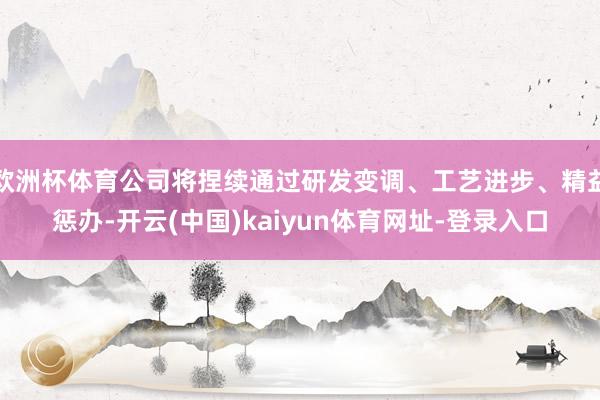 欧洲杯体育公司将捏续通过研发变调、工艺进步、精益惩办-开云(中国)kaiyun体育网址-登录入口