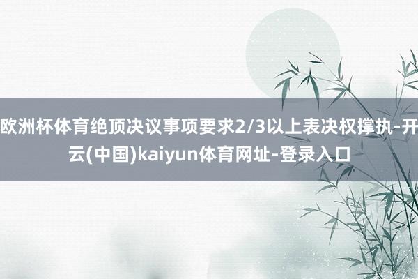 欧洲杯体育绝顶决议事项要求2/3以上表决权撑执-开云(中国)kaiyun体育网址-登录入口
