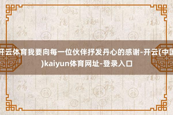 开云体育我要向每一位伙伴抒发丹心的感谢-开云(中国)kaiyun体育网址-登录入口