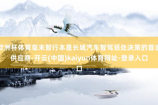 欧洲杯体育毫末智行本是长城汽车智驾惩处决策的首选供应商-开云(中国)kaiyun体育网址-登录入口