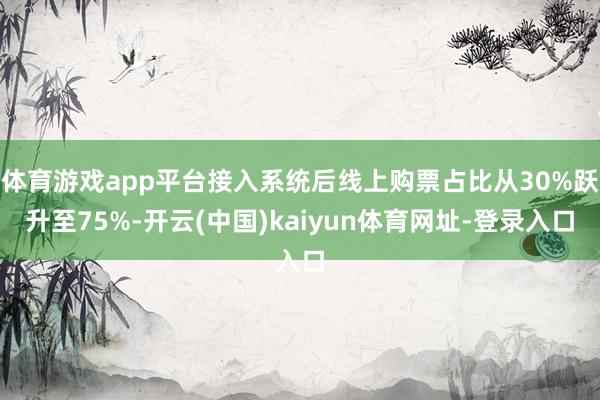 体育游戏app平台接入系统后线上购票占比从30%跃升至75%-开云(中国)kaiyun体育网址-登录入口
