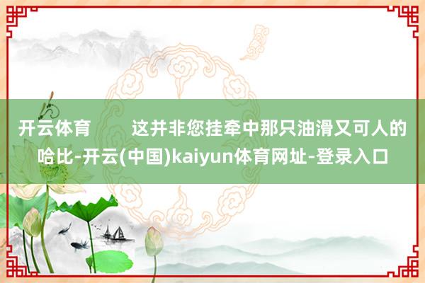 开云体育        这并非您挂牵中那只油滑又可人的哈比-开云(中国)kaiyun体育网址-登录入口