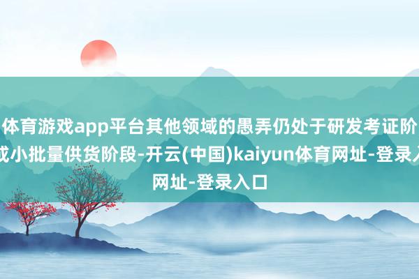 体育游戏app平台其他领域的愚弄仍处于研发考证阶段或小批量供货阶段-开云(中国)kaiyun体育网址-登录入口