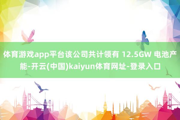 体育游戏app平台该公司共计领有 12.5GW 电池产能-开云(中国)kaiyun体育网址-登录入口