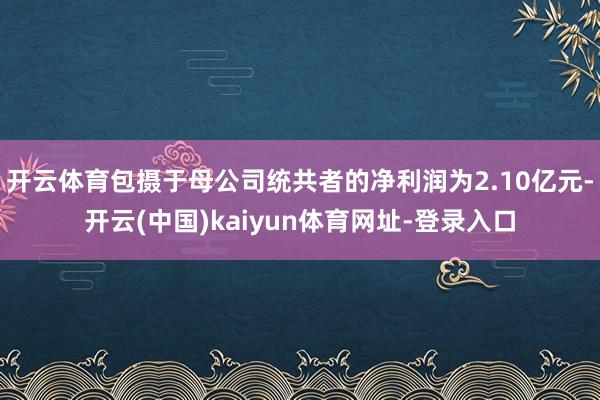 开云体育包摄于母公司统共者的净利润为2.10亿元-开云(中国)kaiyun体育网址-登录入口