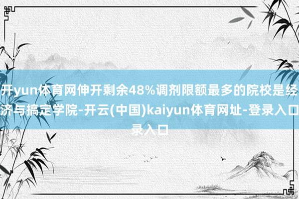 开yun体育网伸开剩余48%调剂限额最多的院校是经济与搞定学院-开云(中国)kaiyun体育网址-登录入口