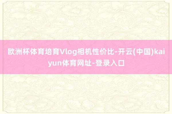 欧洲杯体育培育Vlog相机性价比-开云(中国)kaiyun体育网址-登录入口
