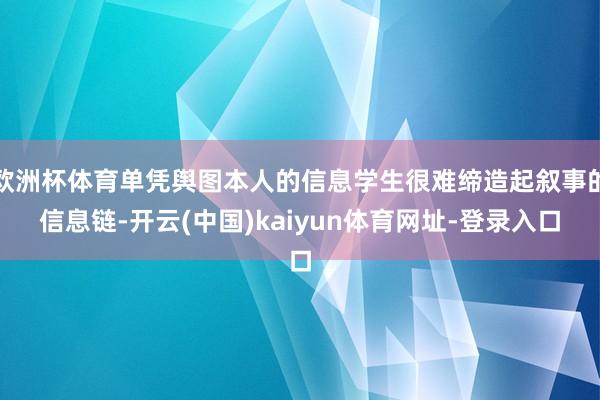 欧洲杯体育单凭舆图本人的信息学生很难缔造起叙事的信息链-开云(中国)kaiyun体育网址-登录入口