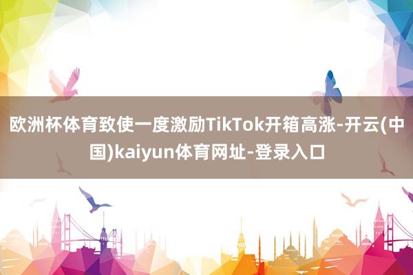欧洲杯体育致使一度激励TikTok开箱高涨-开云(中国)kaiyun体育网址-登录入口